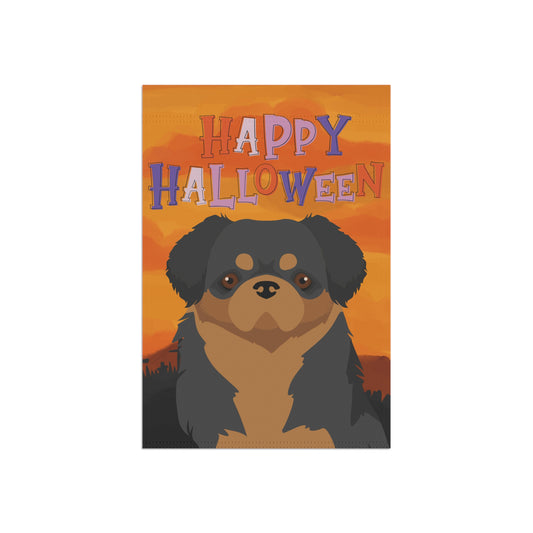Tibetan Spaniel Dog Halloween Garden Flag