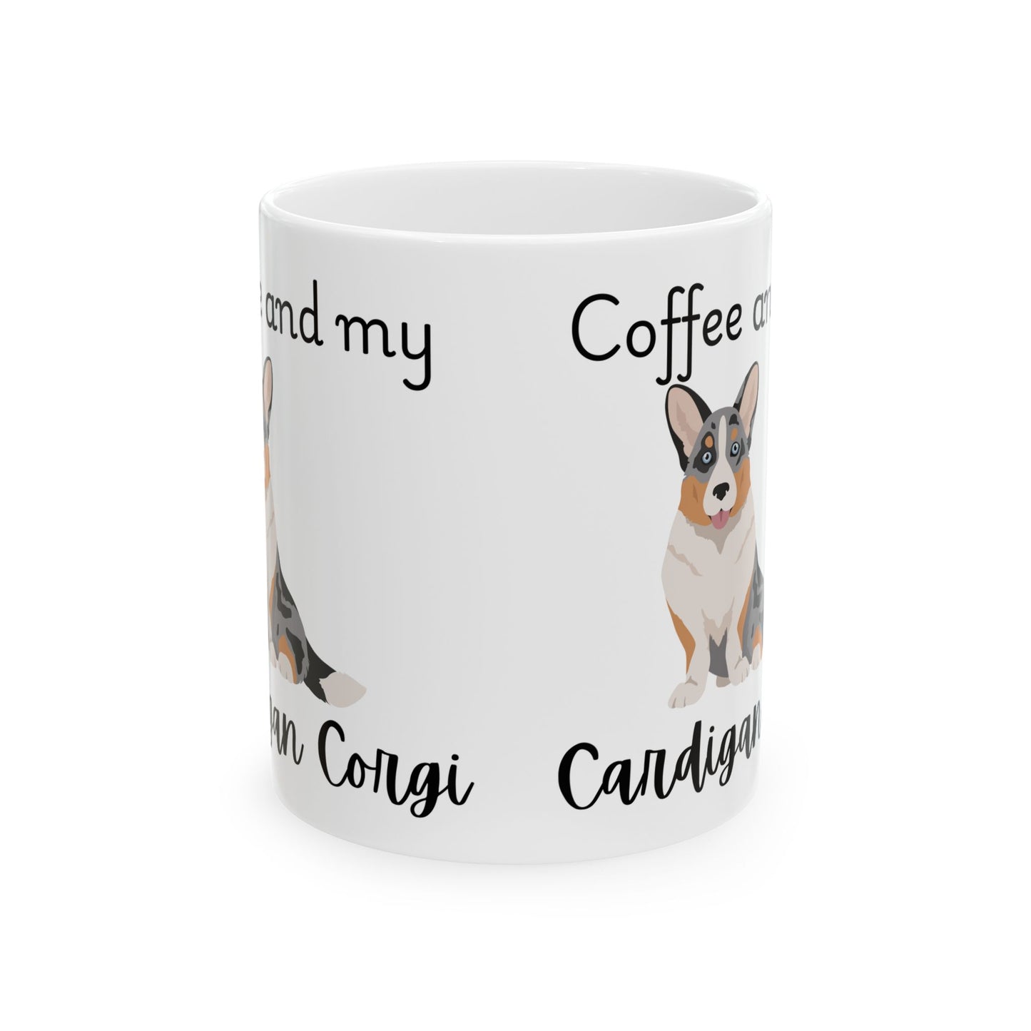 Coffee and My Cardigan Corgi Ceramic Mug | Dog Lover Gift, Pet Owner Cup, Cute Mug for Dog Moms, Funny Mug for Coffee Lovers