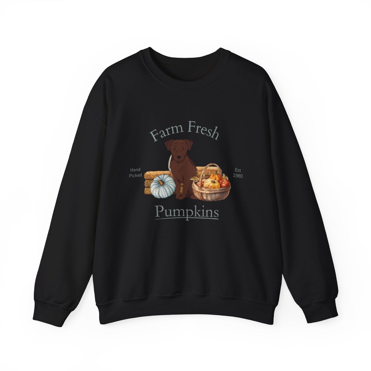Patterdale Terrier Dog Fall Farm Fresh Unisex Heavy Blend Crewneck Sweatshirt