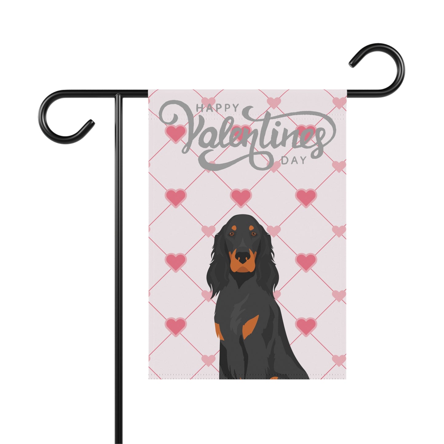 Gordon Setter Dog Valentines Day Garden Flag