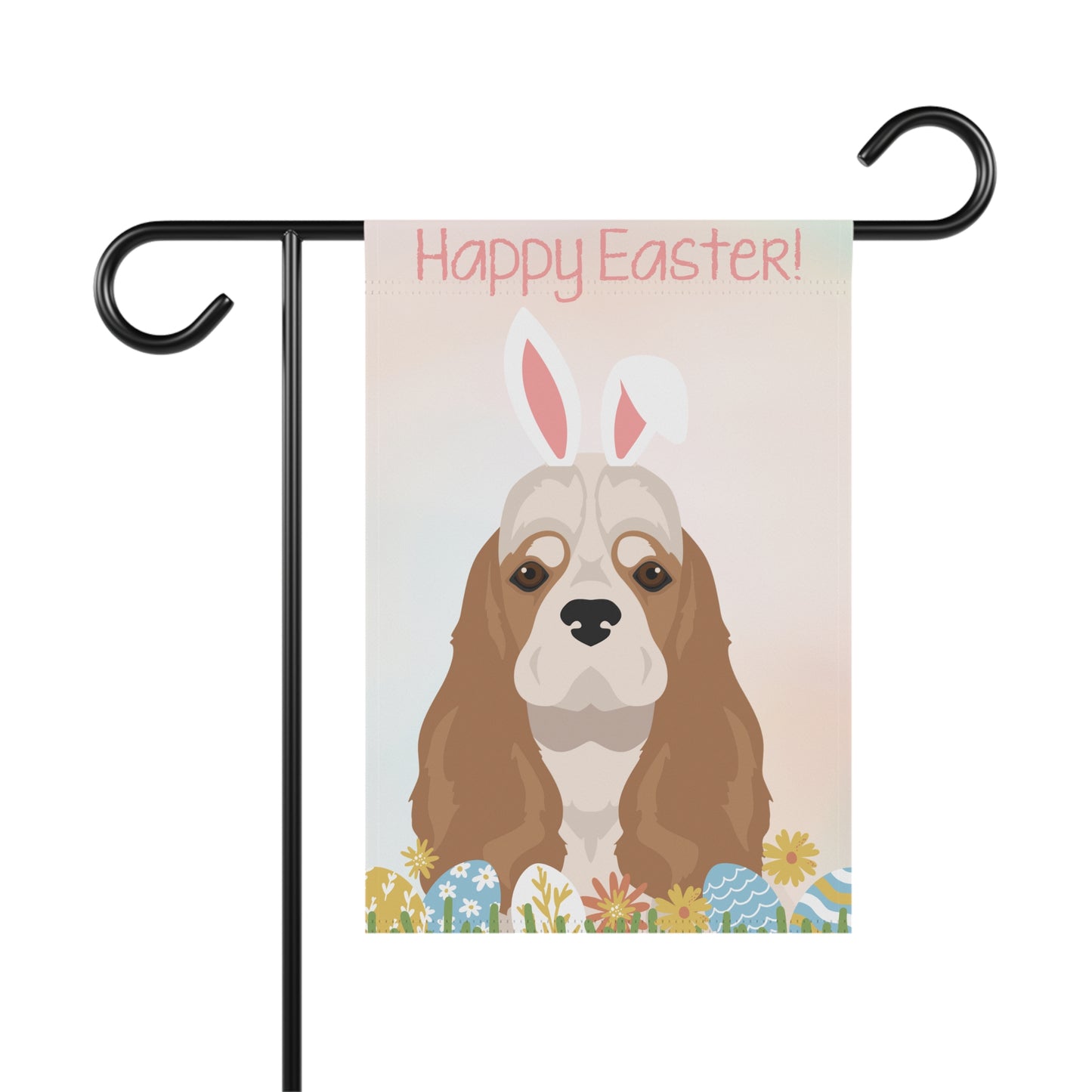 American Cocker Spaniel Dog Happy Easter Garden Flag