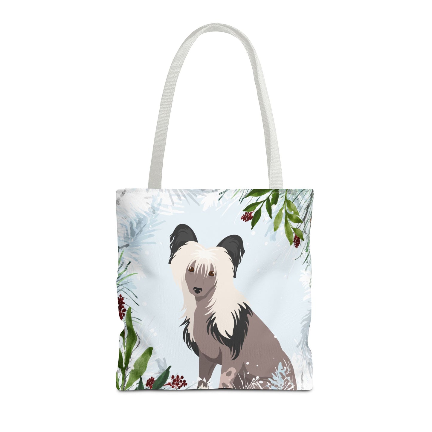 Chinese Cresred Dog Christmas Holiday Tote Bag 16x16