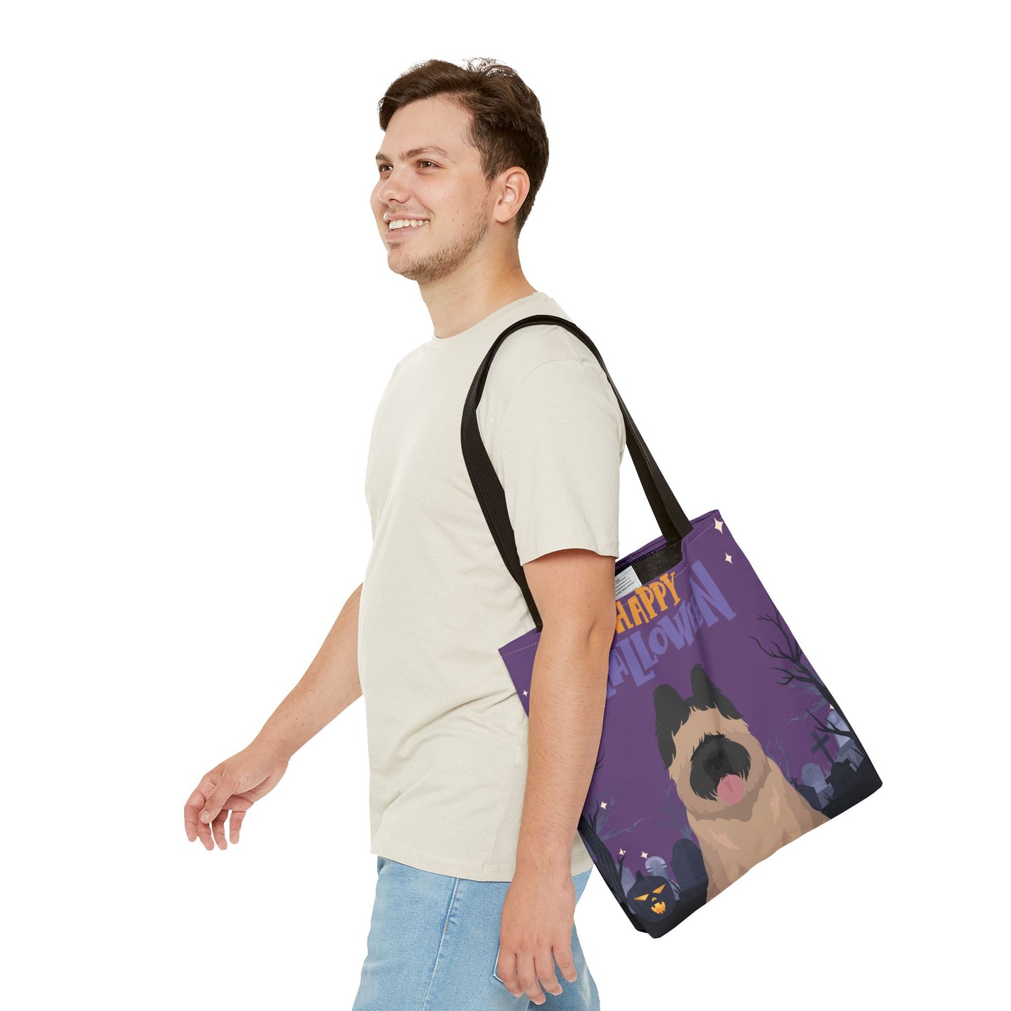 Briard Dog Happy Halloween Tote Bag 16x16