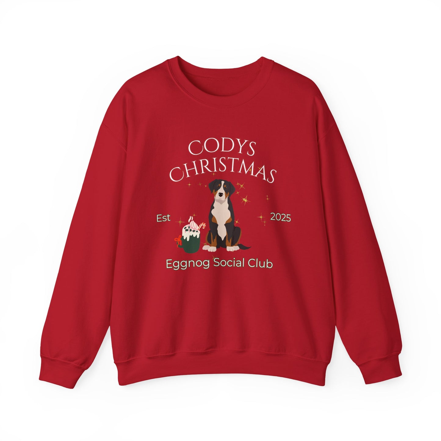 Greater Swiss Mountain Dog Dog Christmas Social Club Unisex Heavy Blend Crewneck Sweatshirt Custom Name