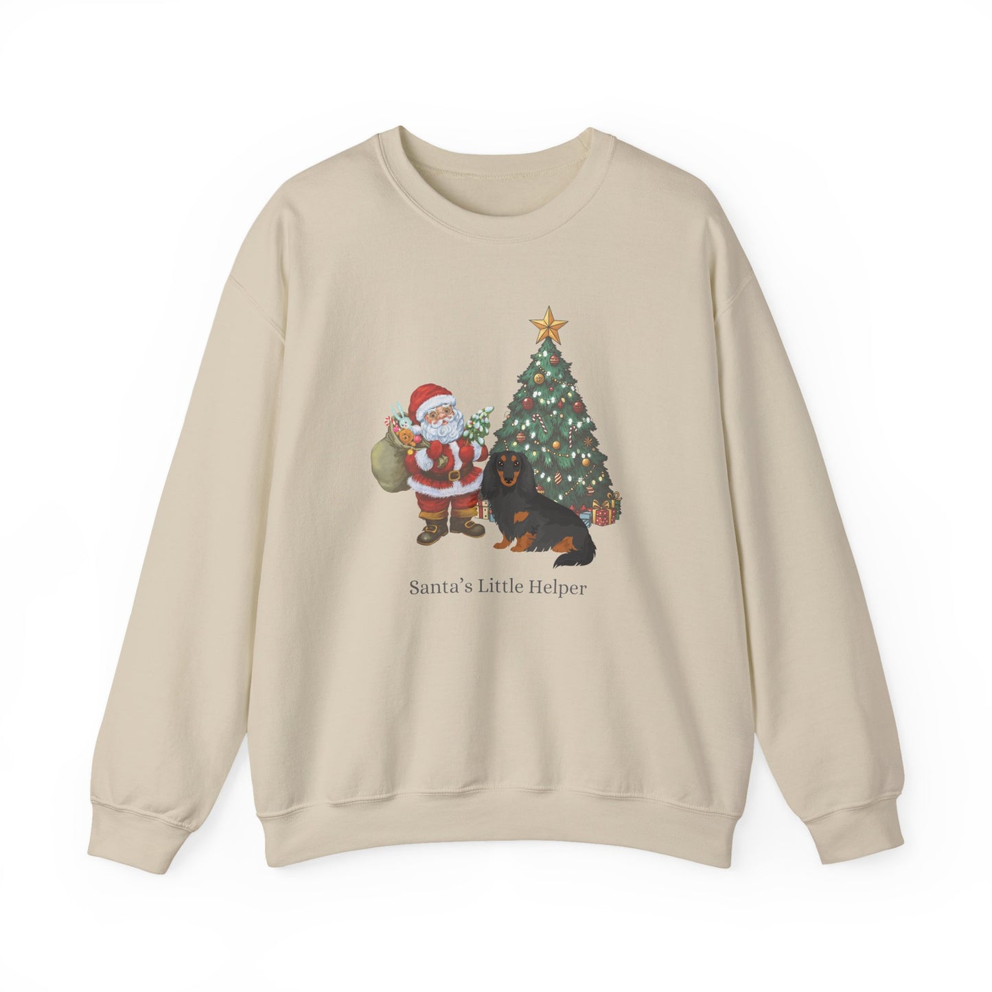 Dachshund Dog Santa's Little Helper Unisex Heavy Blend Crewneck Sweatshirt