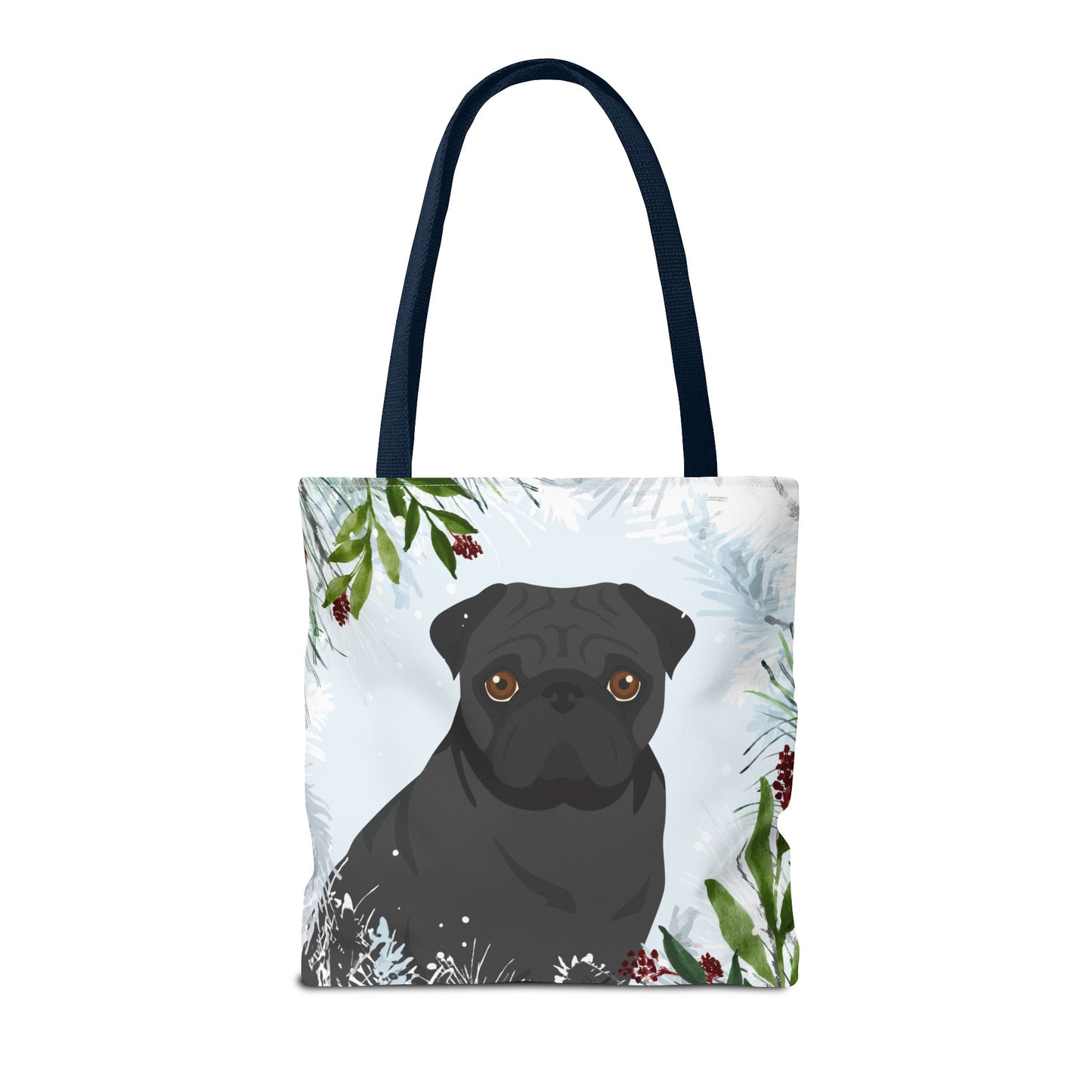 Pug Dog Christmas Holiday Tote Bag 16x16