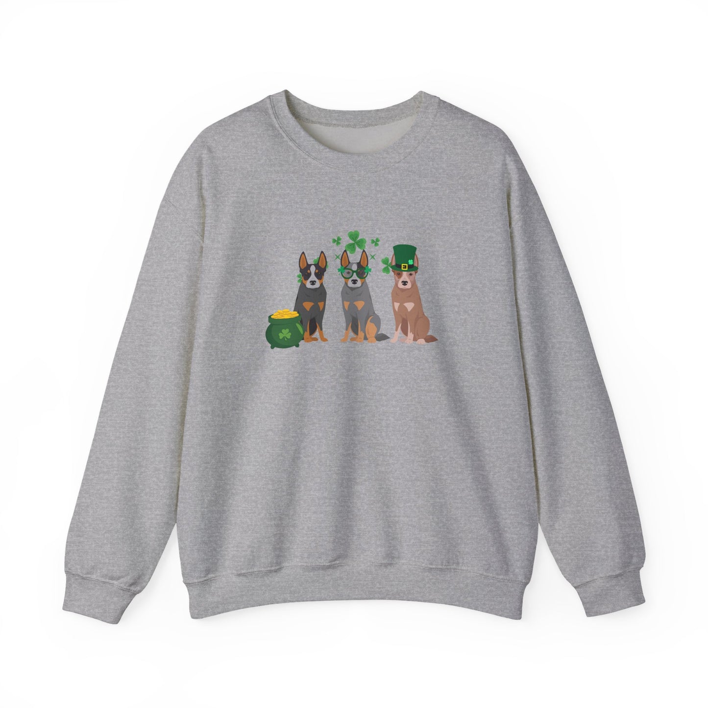 Australian Cattle Dog St Patricks Day Unisex Heavy Blend Crewneck Sweatshirt, St Pattys day, Cute Dog Mom Gift