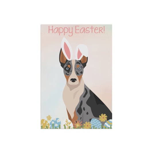 Australian Koolie Dog Happy Easter Garden Flag