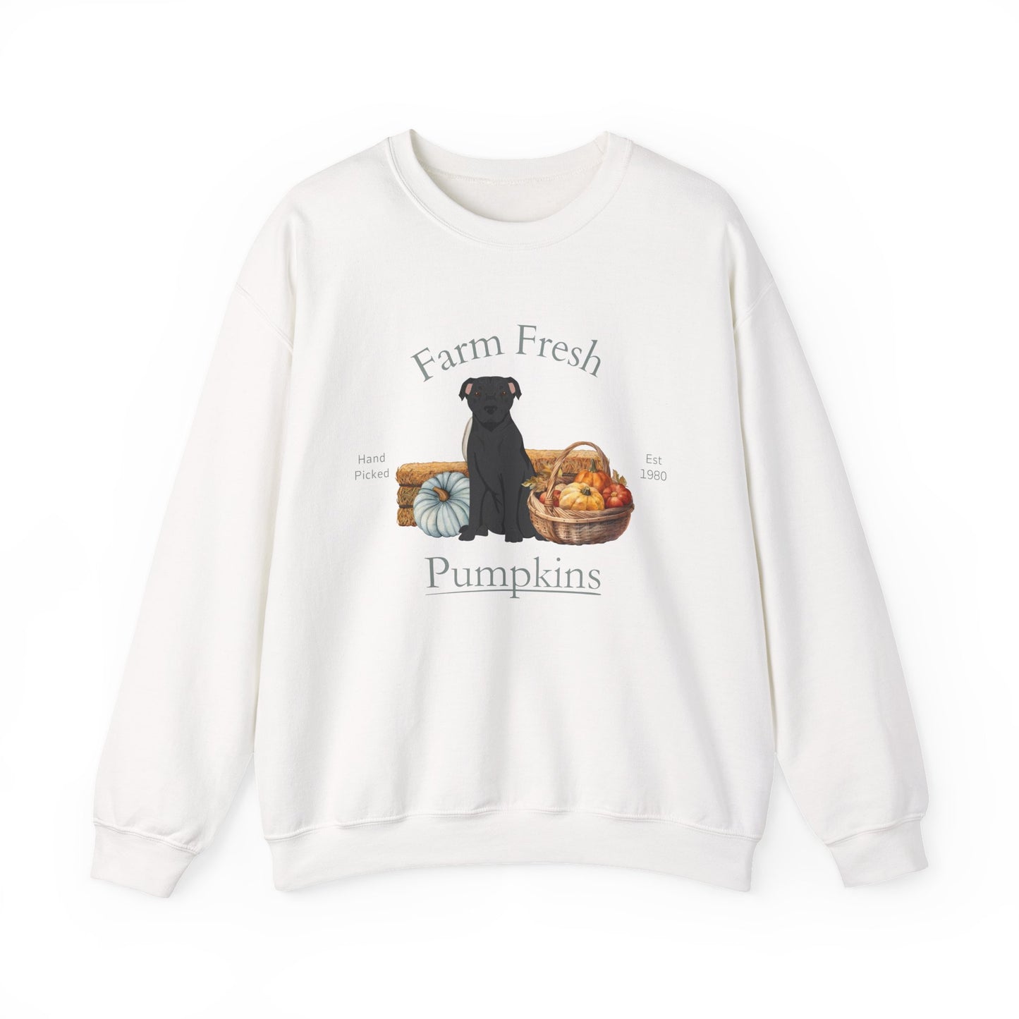 American Staffordshire Terrier Dog Fall Farm Fresh Unisex Heavy Blend Crewneck Sweatshirt