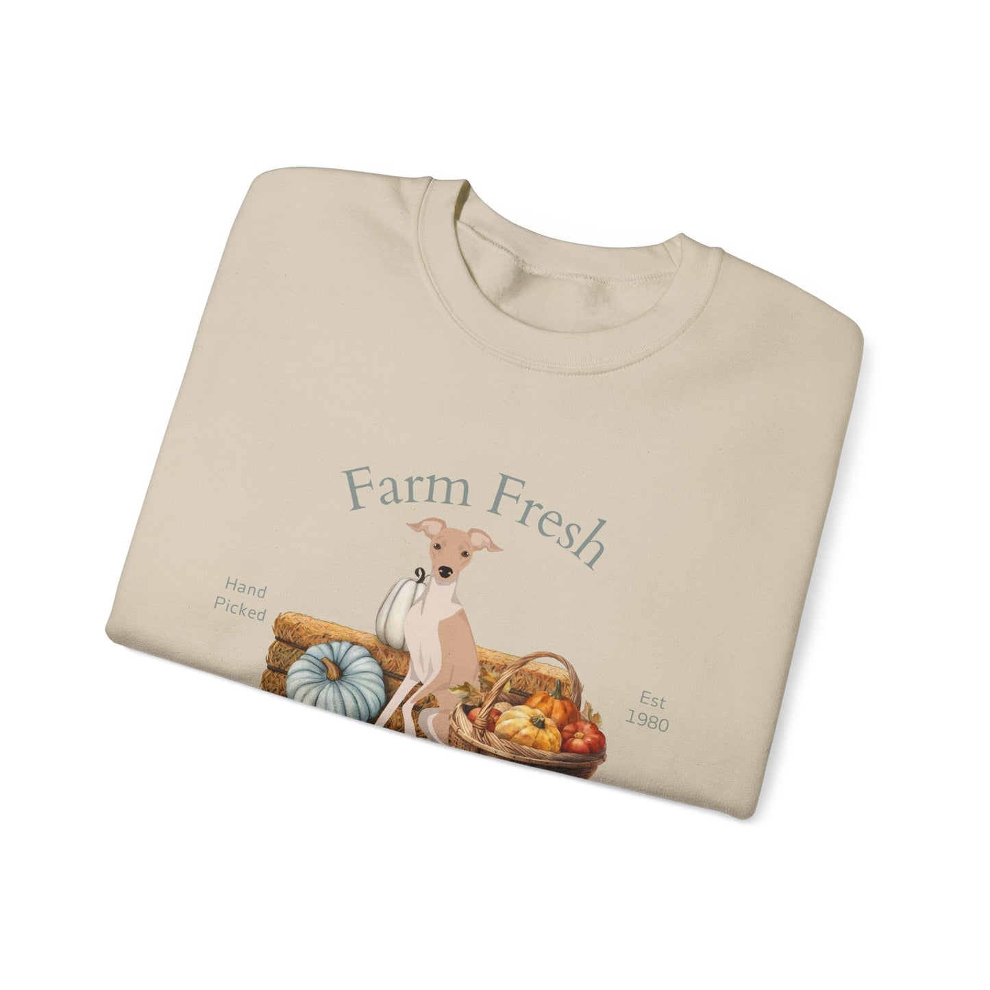 Italian Greyhound Dog Fall Farm Fresh Unisex Heavy Blend Crewneck Sweatshirt