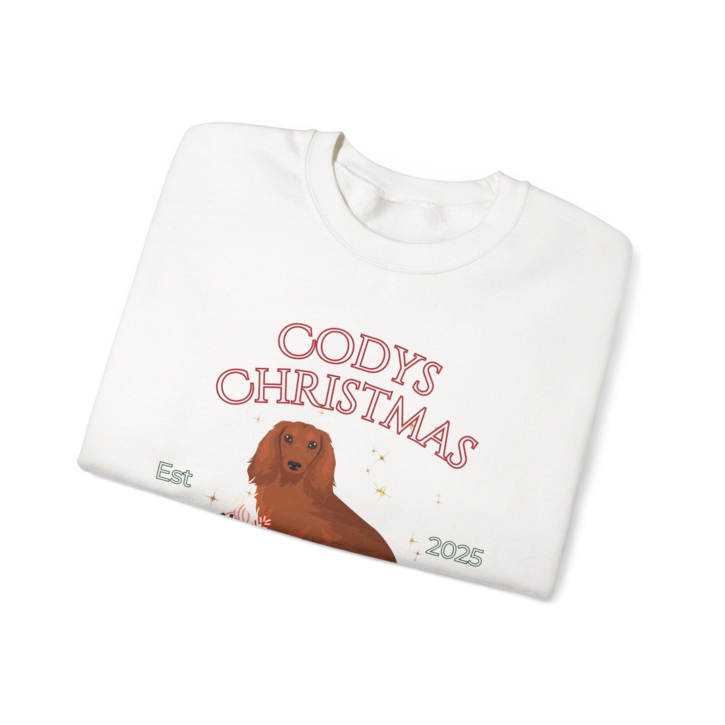 Dachshund Dog Christmas Social Club Unisex Heavy Blend Crewneck Sweatshirt Custom Name