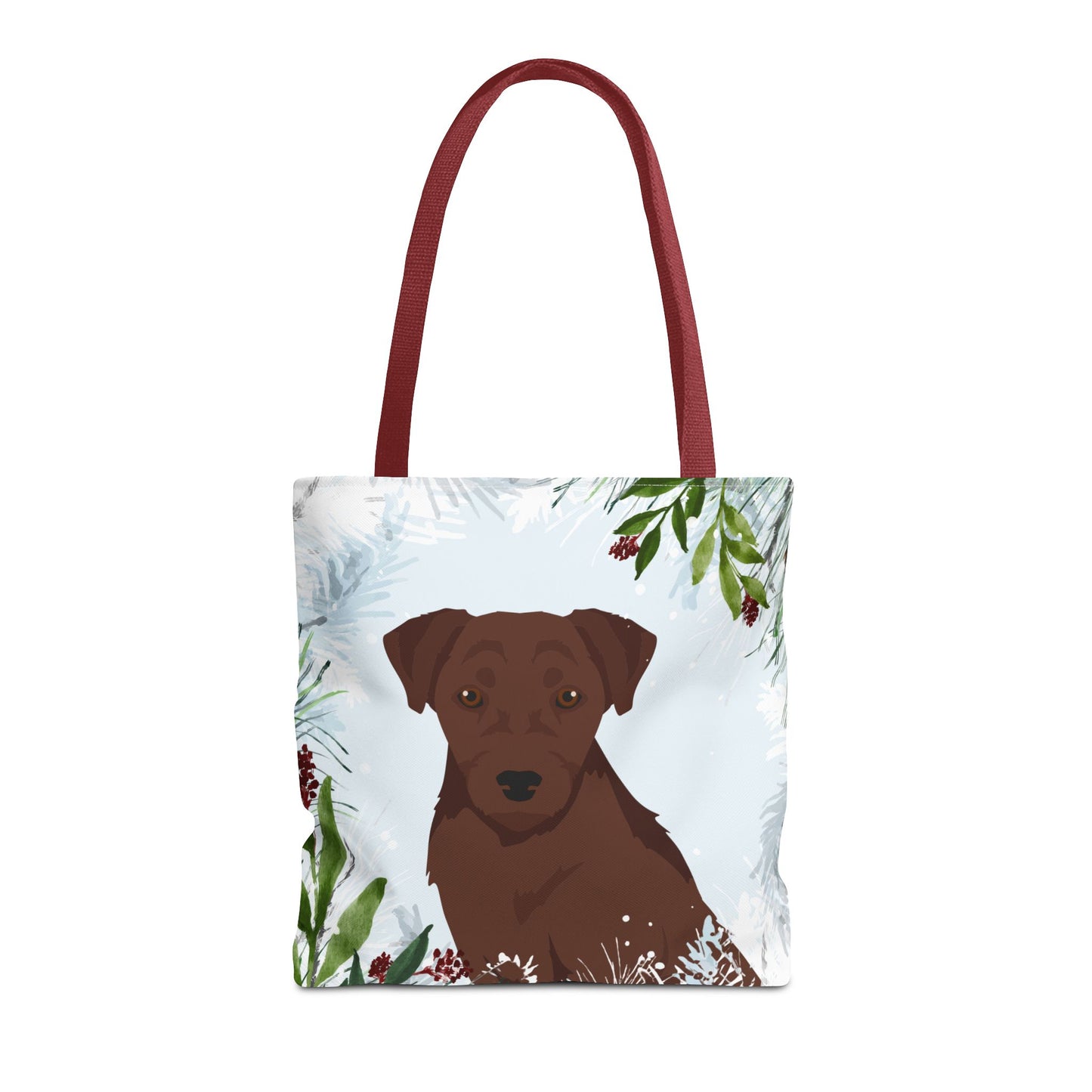 Patterdale Terrier Dog Christmas Holiday Tote Bag 16x16
