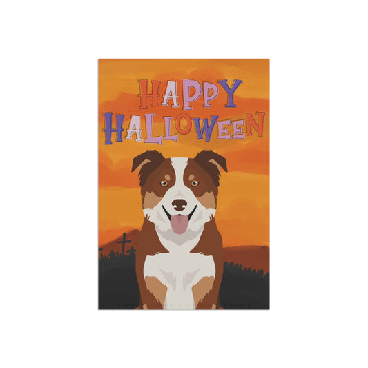 Border Collie Dog Halloween Garden Flag