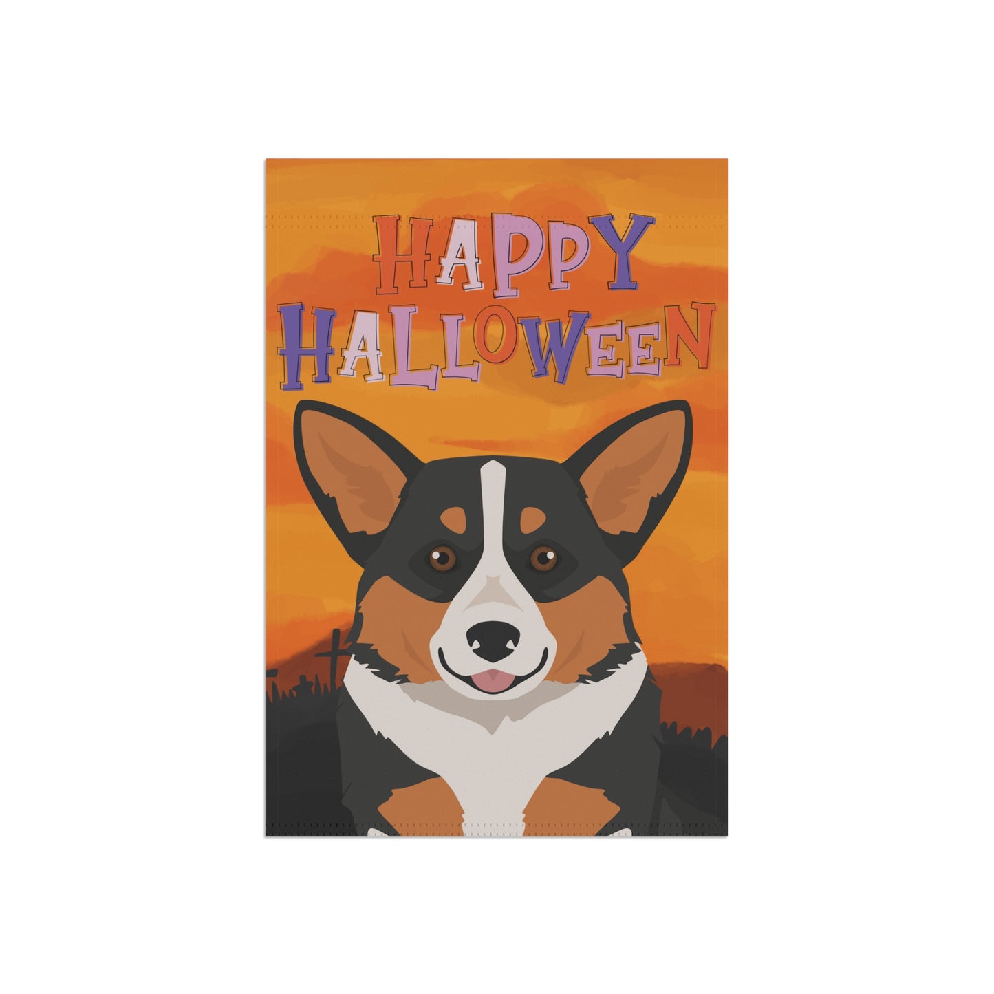 Pembroke Welsh Corgi Dog Halloween Garden Flag