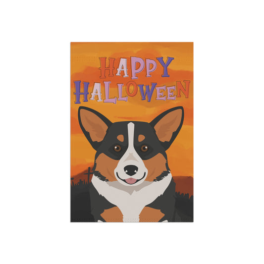 Pembroke Welsh Corgi Dog Halloween Garden Flag