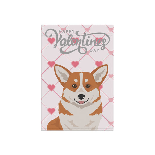 Pembroke Welsh Corgi Dog Valentines Day Garden Flag