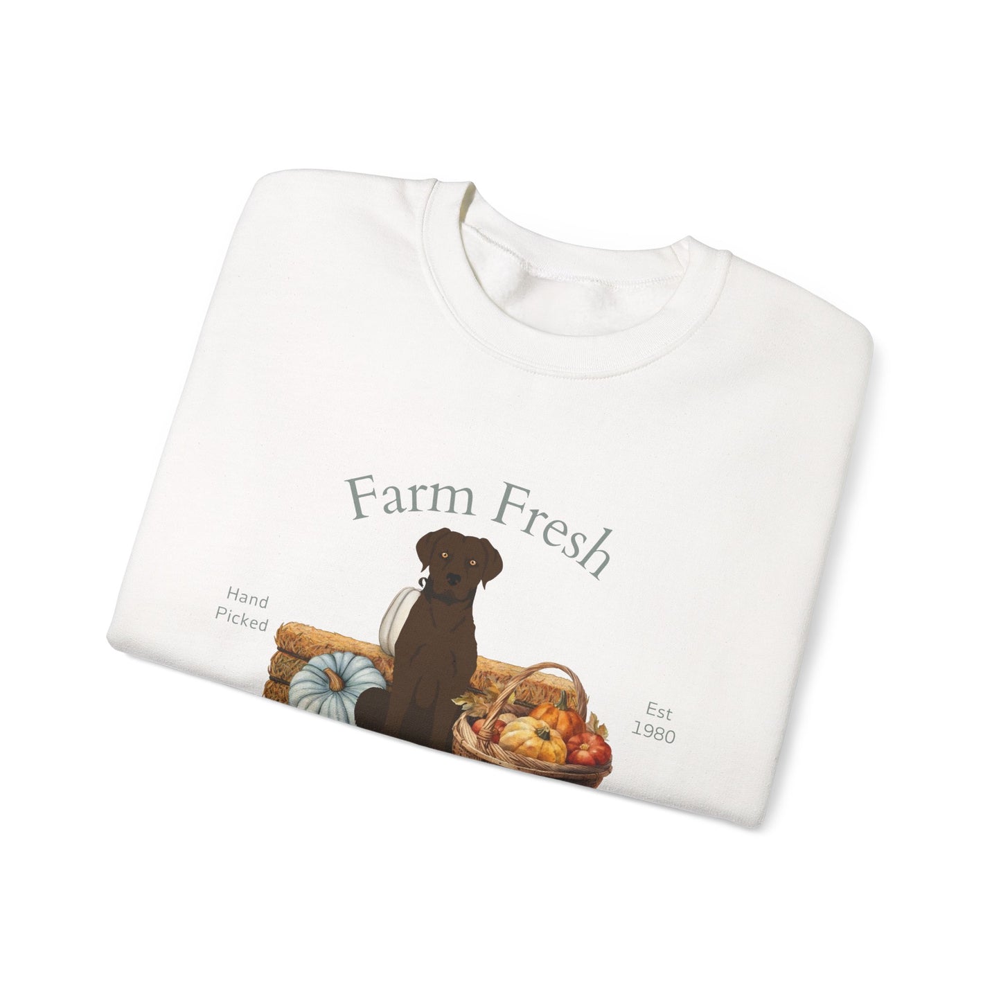 Chesapeake Bay Retriever Dog Fall Farm Fresh Unisex Heavy Blend Crewneck Sweatshirt