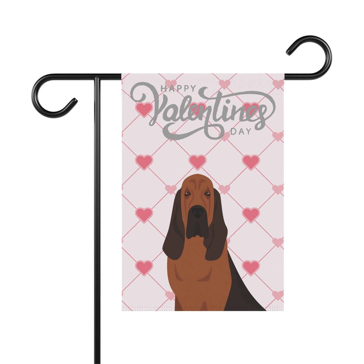 Bloodhound Dog Valentines Day Garden Flag