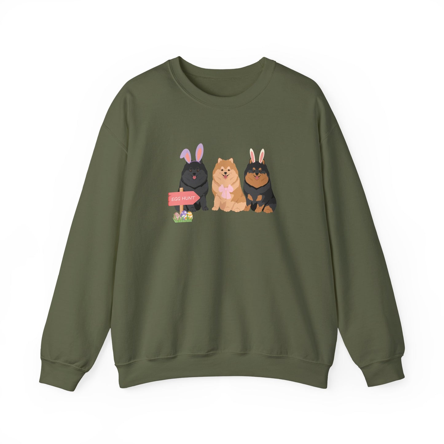 Pomeranian Dog Easter Unisex Heavy Blend Crewneck Sweatshirt,easter, Cute Dog Mom Gift