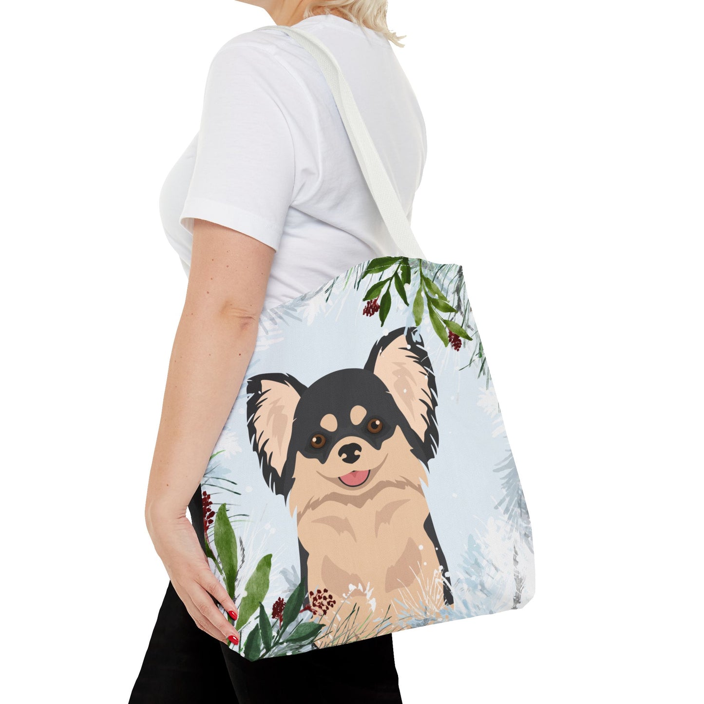 Chihuahua Dog Christmas Holiday Tote Bag 16x16