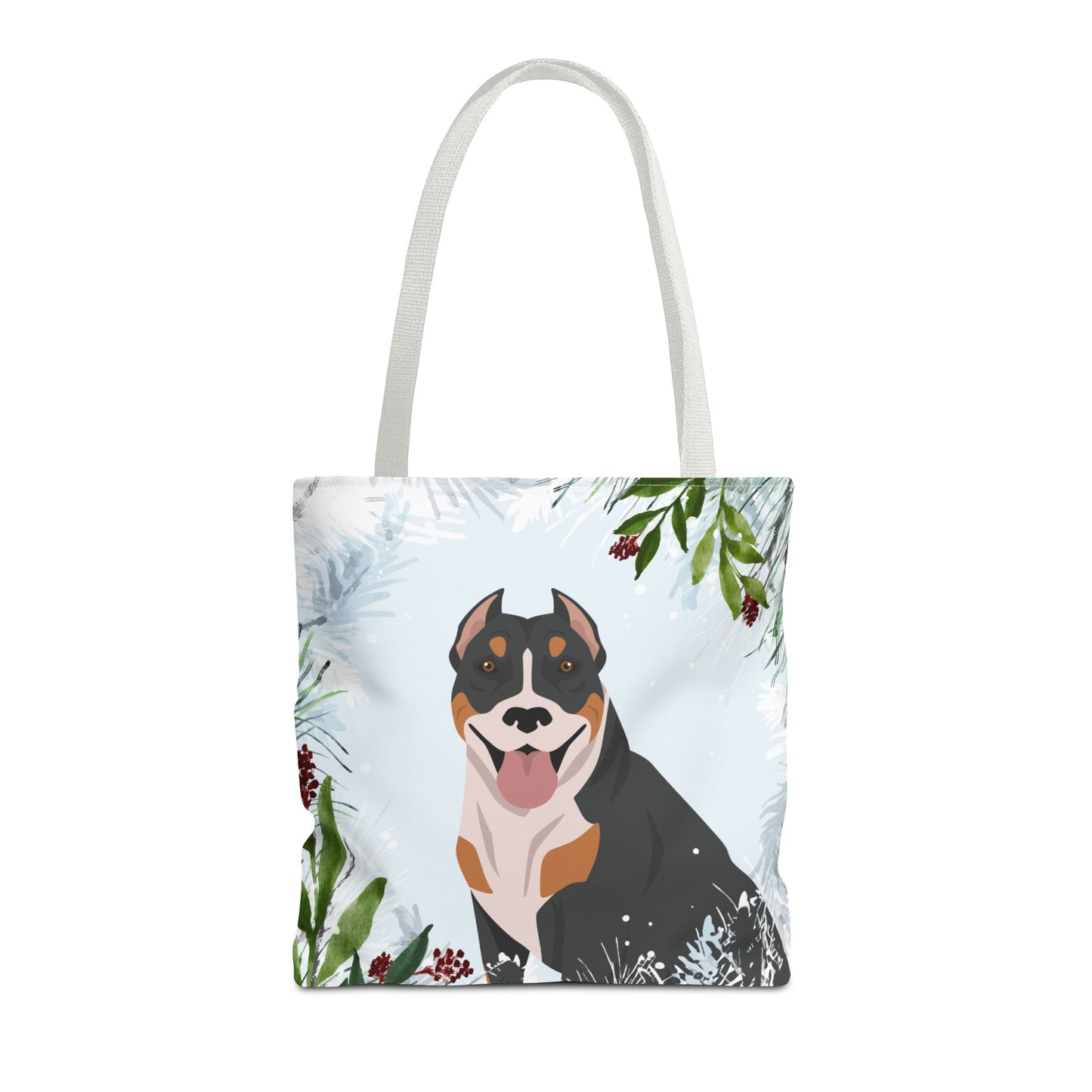 Pit Bull Dog Christmas Holiday Tote Bag 16x16
