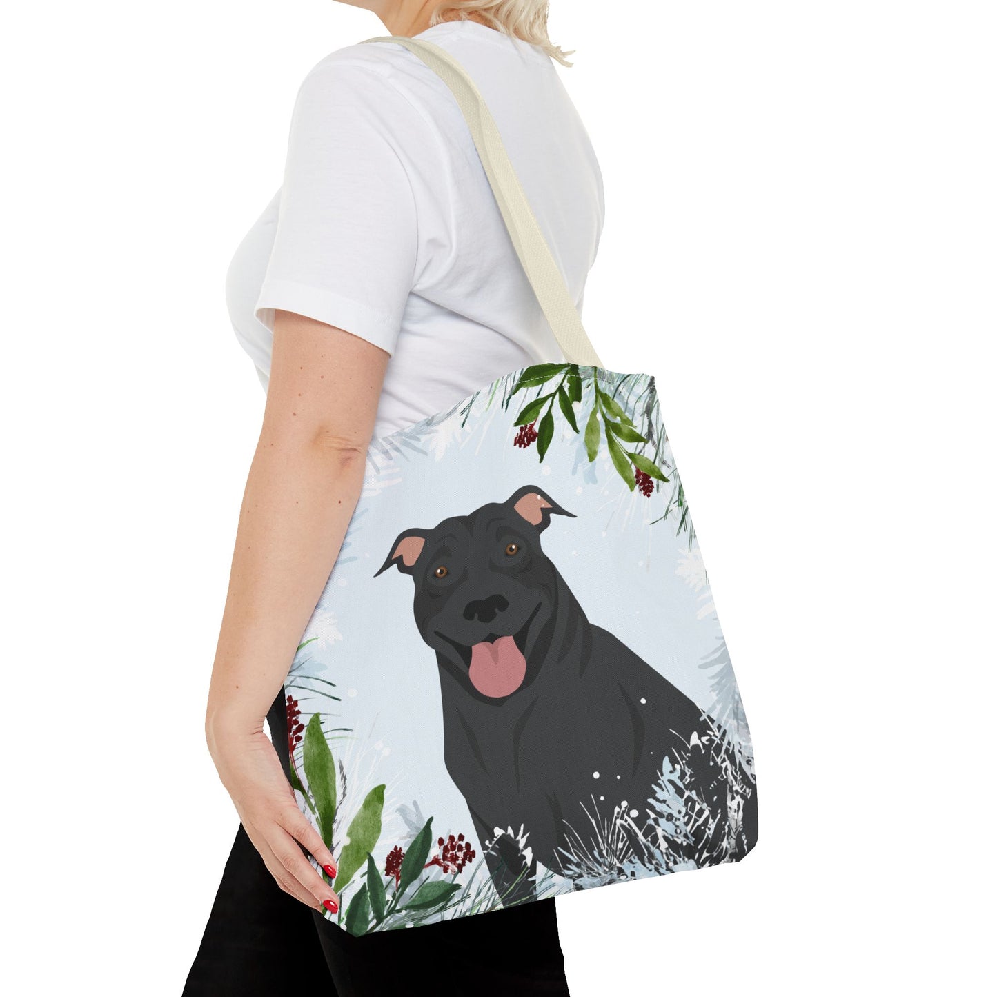 Pit Bull Dog Christmas Holiday Tote Bag 16x16