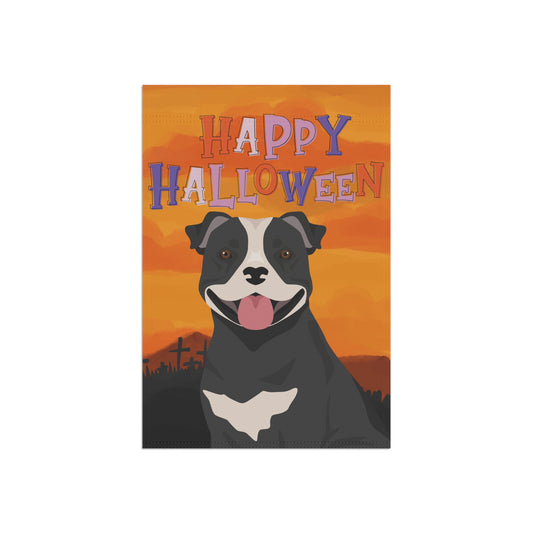 Staffordshire Bull Terrier Dog Halloween Garden Flag
