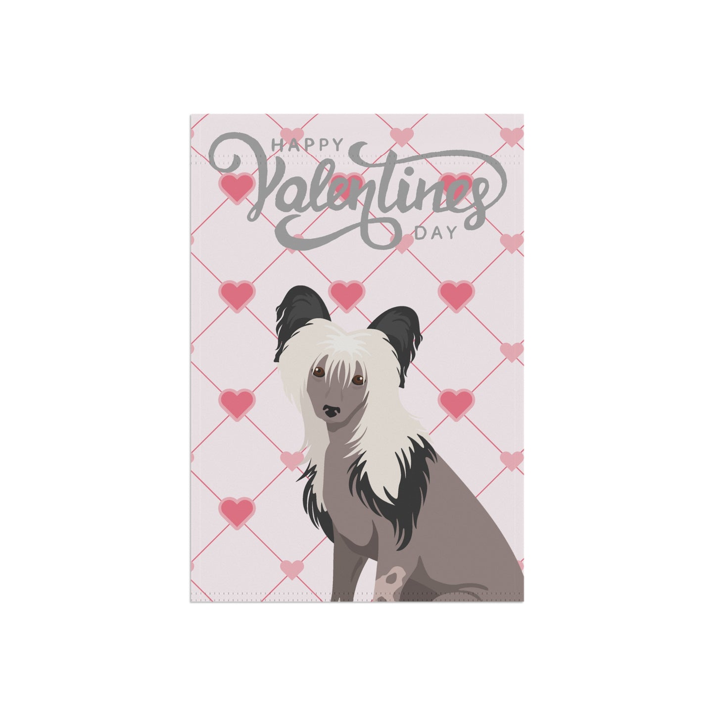 Chinese Crested Dog Valentines Day Garden Flag