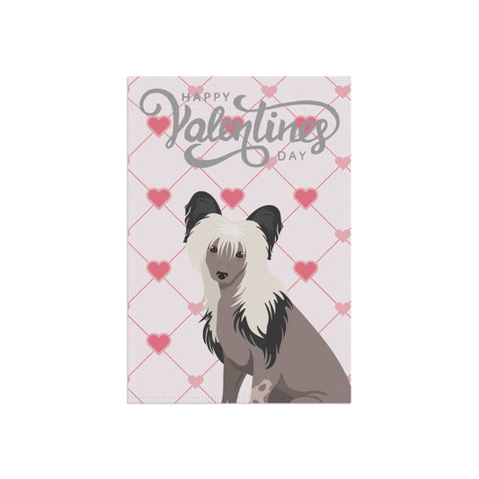 Chinese Crested Dog Valentines Day Garden Flag