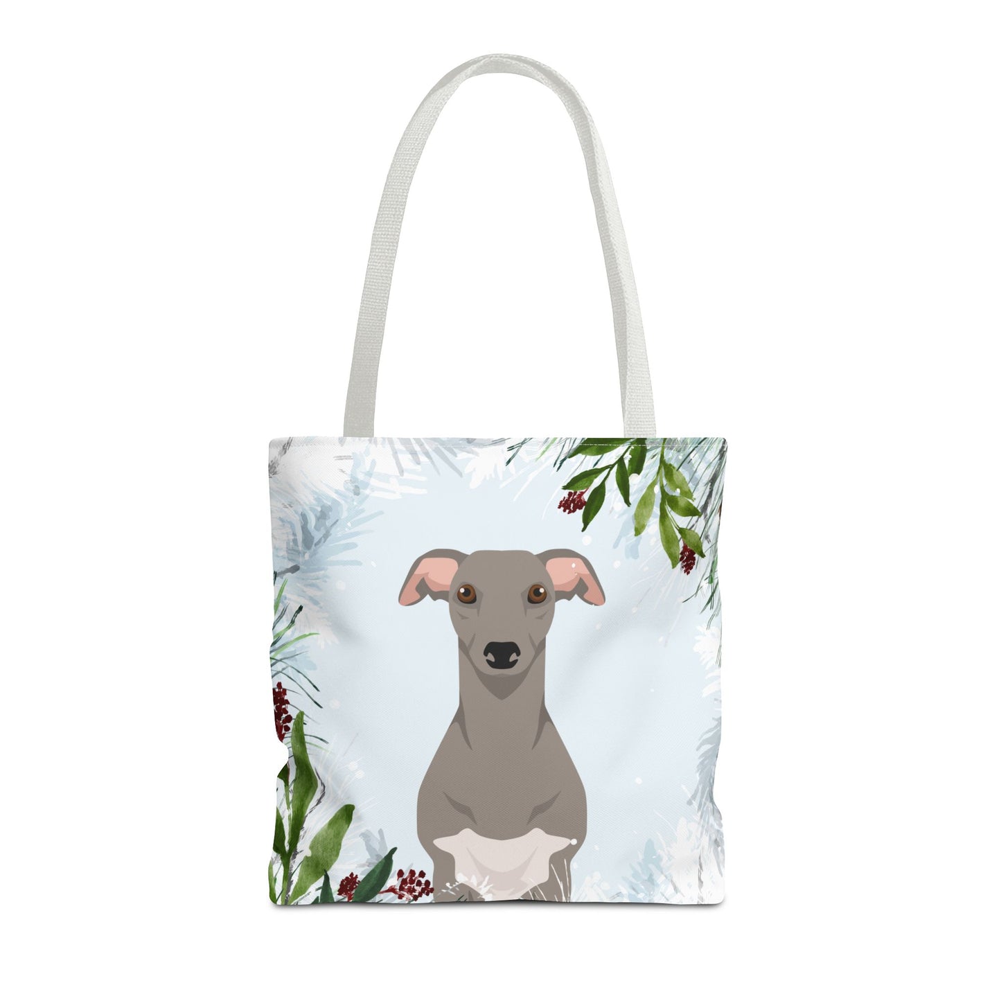 Whippet Dog Christmas Holiday Tote Bag 16x16