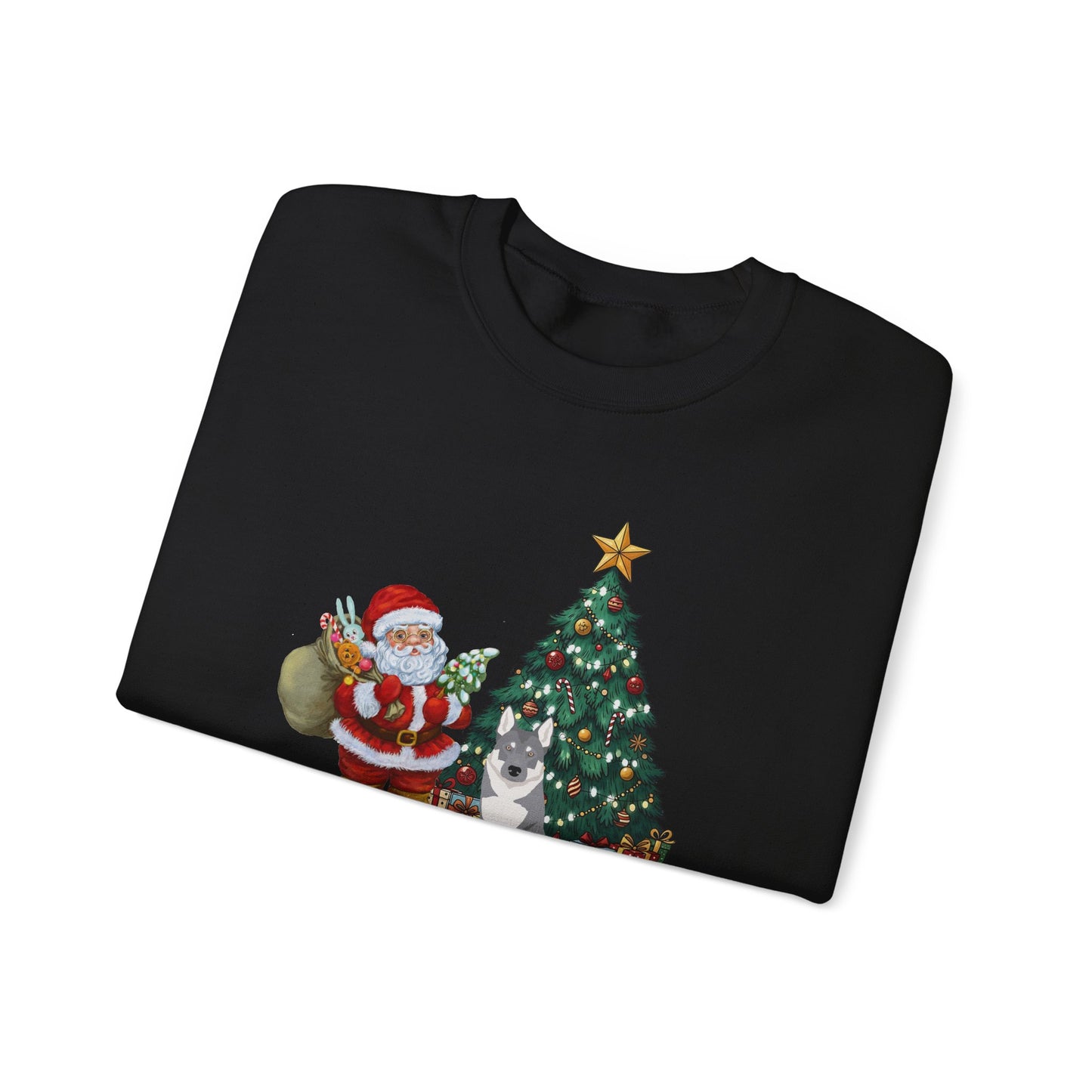 Czechoslovakian Vlcak Dog Santa's Little Helper Unisex Heavy Blend Crewneck Sweatshirt
