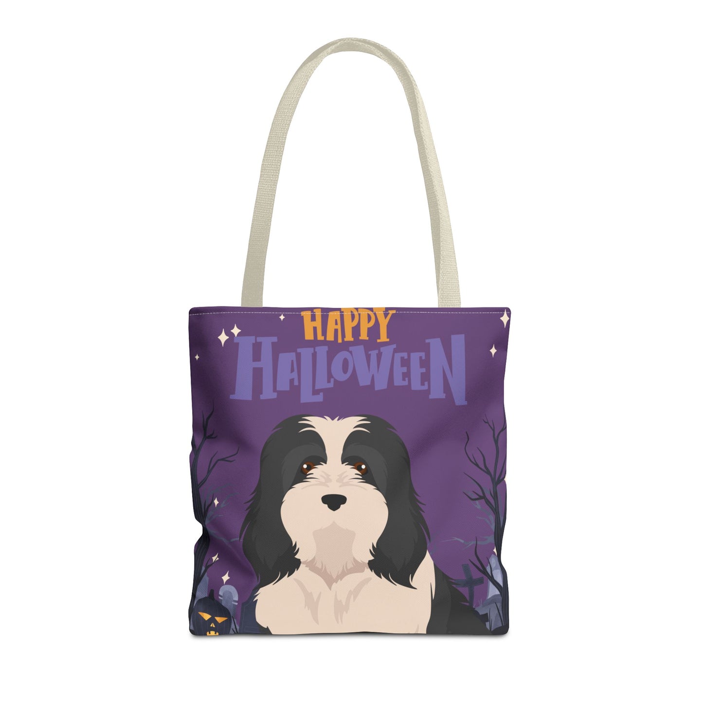 Havanese Dog Happy Halloween Tote Bag 16x16