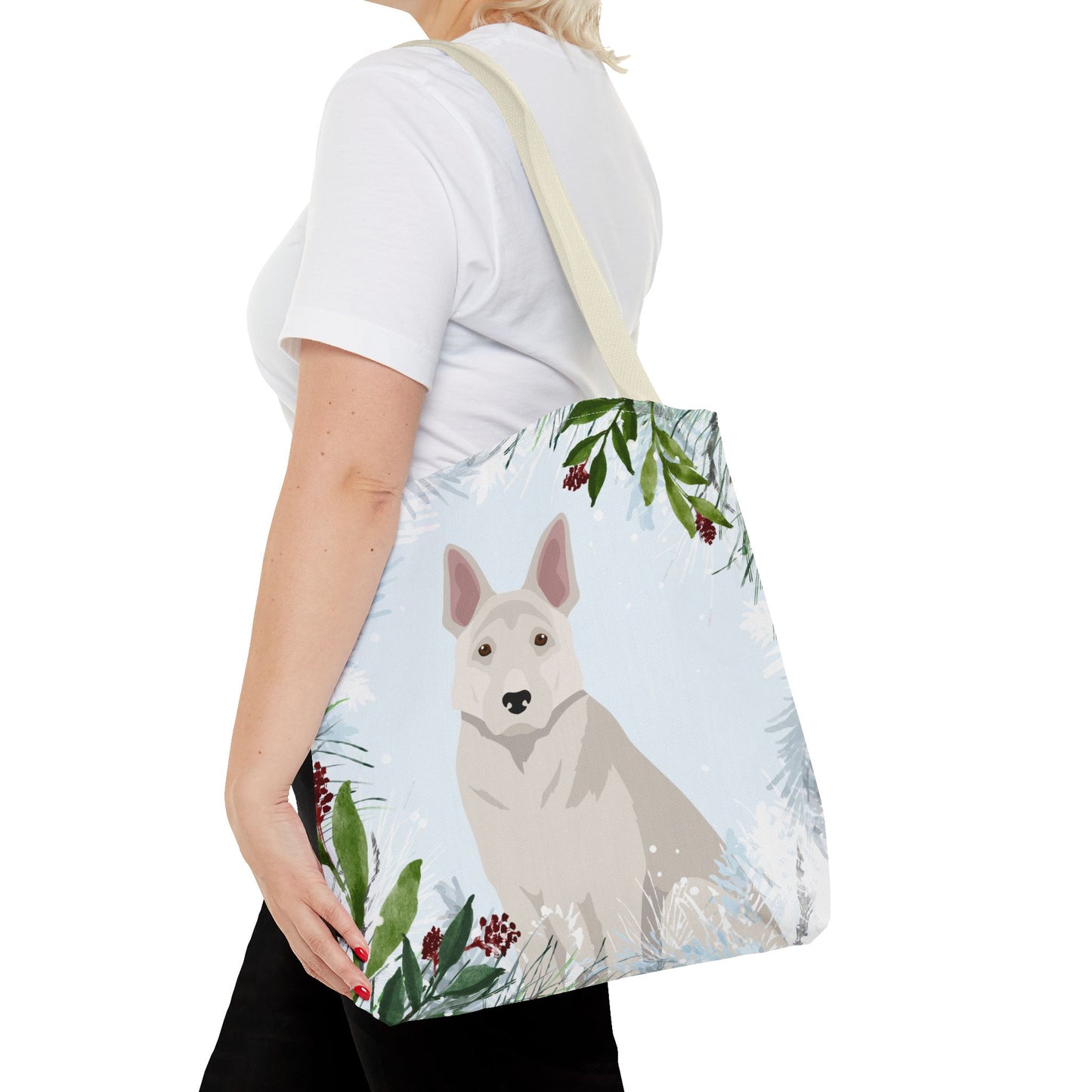 German Shepherd Dog Christmas Holiday Tote Bag 16x16
