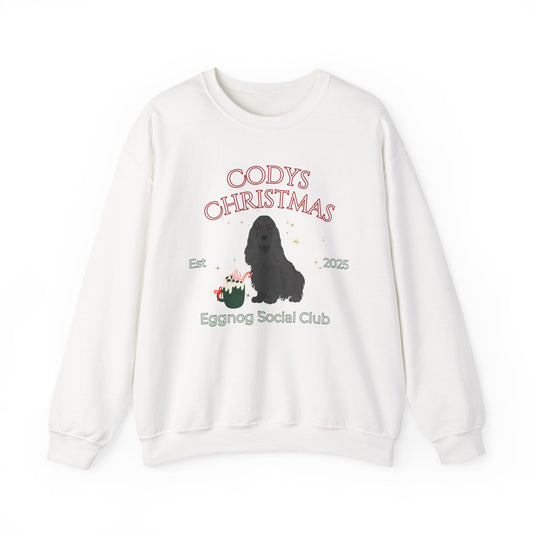English Cocker Spaniel Dog Christmas Social Club Unisex Heavy Blend Crewneck Sweatshirt Custom Name