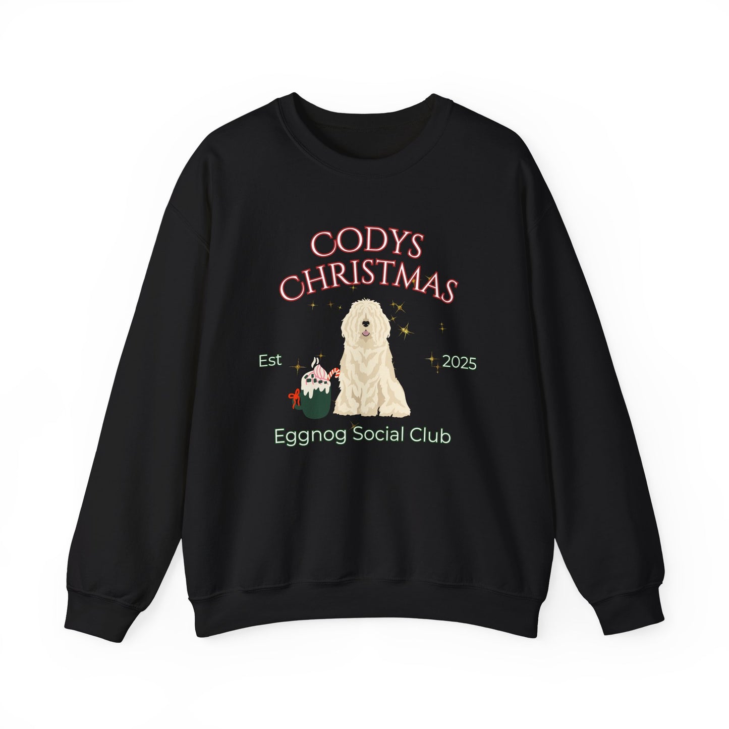 Komondor Dog Christmas Social Club Unisex Heavy Blend Crewneck Sweatshirt Custom Name