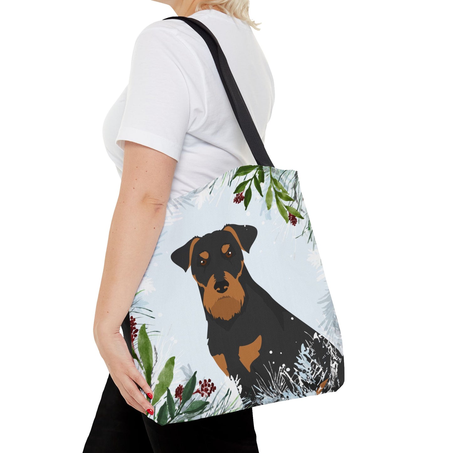 Jagdterrier Dog Christmas Holiday Tote Bag 16x16