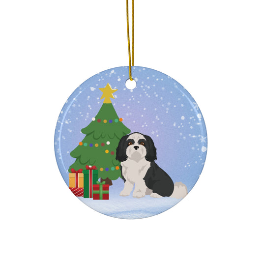 Shih Tzu Dog Christmas Ceramic Ornament