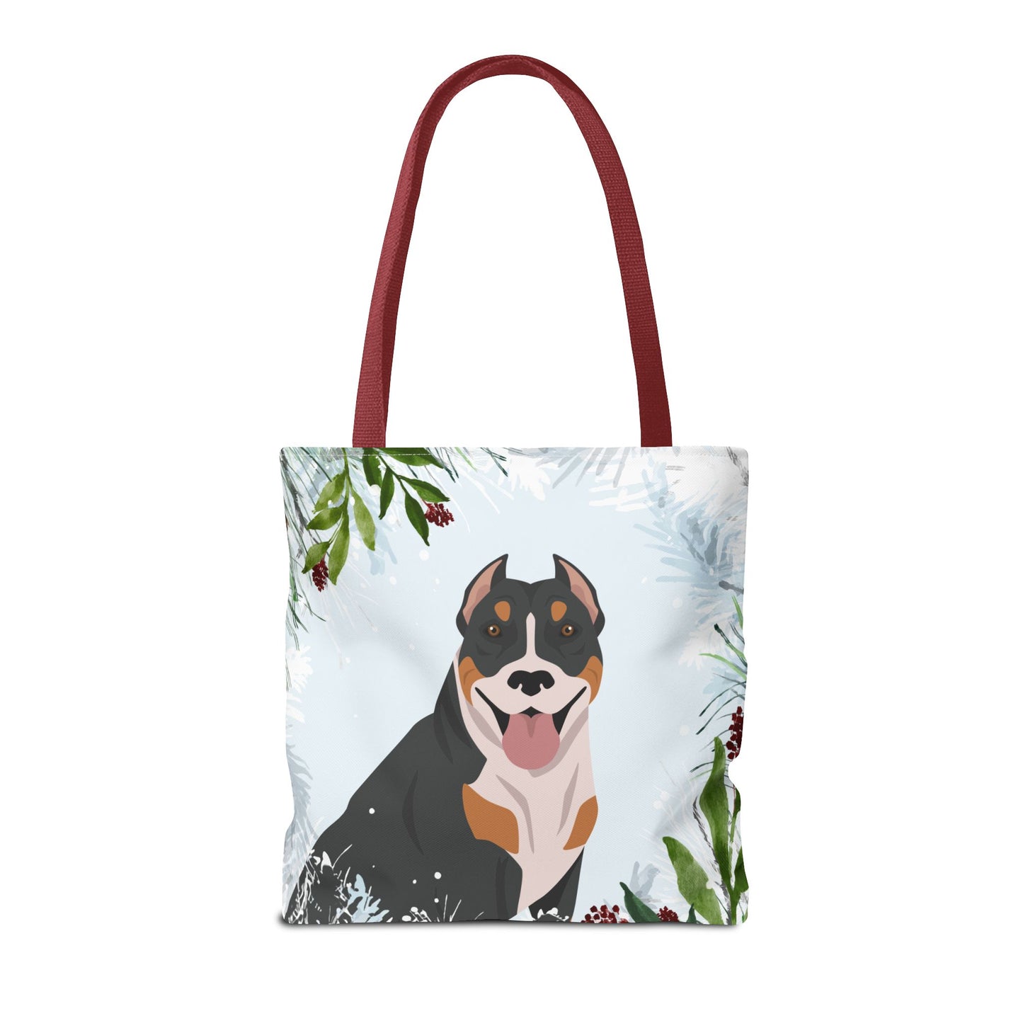 Pit Bull Dog Christmas Holiday Tote Bag 16x16
