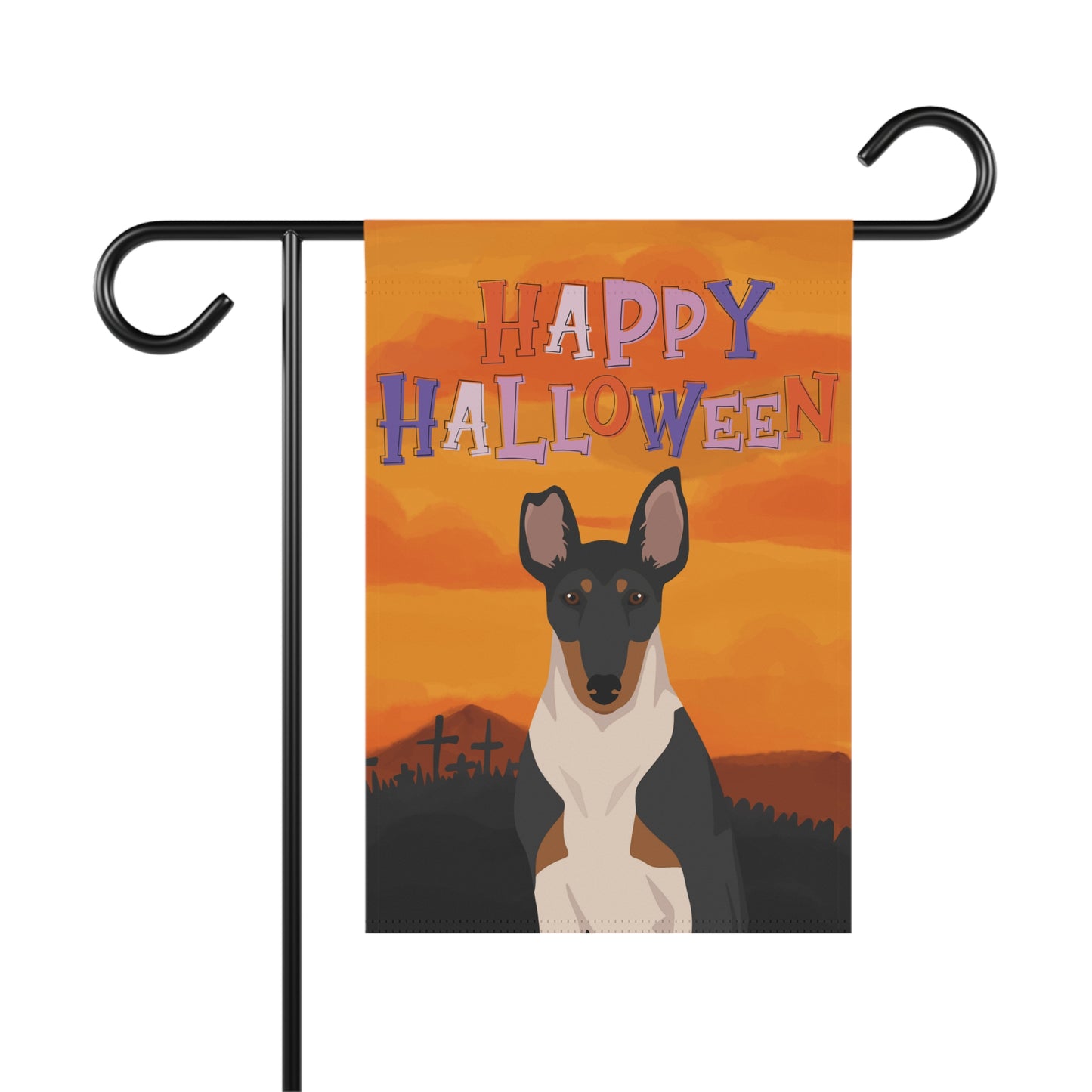 Smooth Collie Dog Halloween Garden Flag