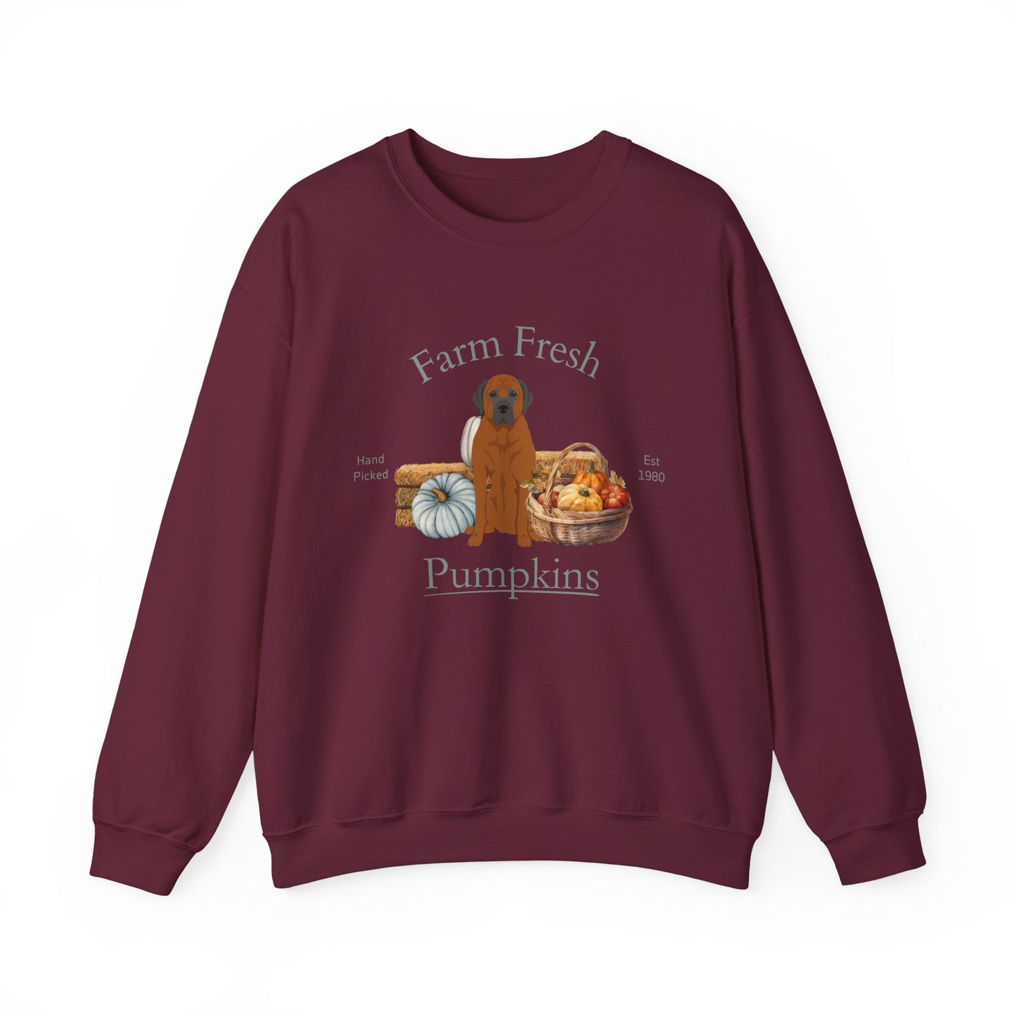 Tosa Inu Dog Fall Farm Fresh Unisex Heavy Blend Crewneck Sweatshirt