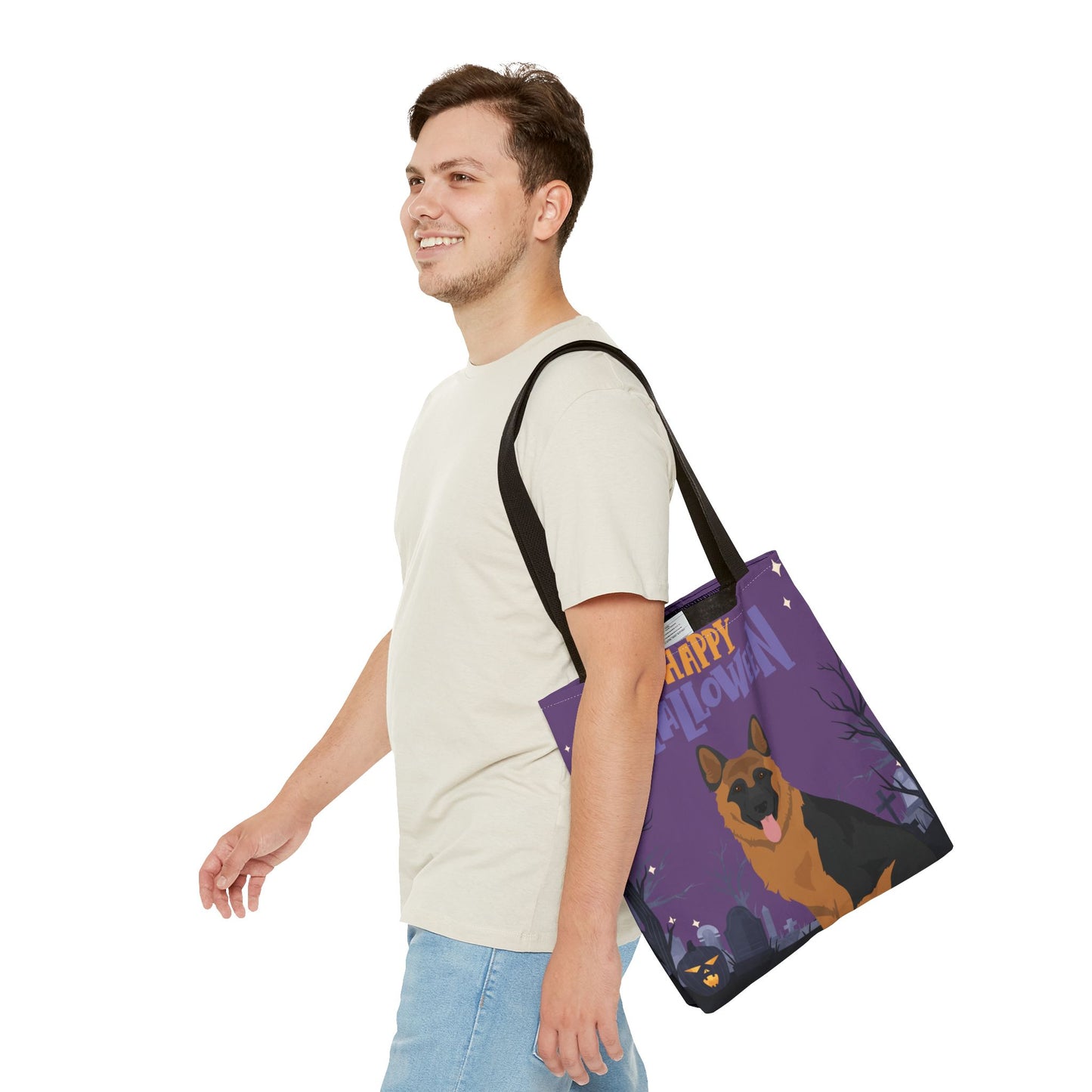 German Shepherd Dog Happy Halloween Tote Bag 16x16