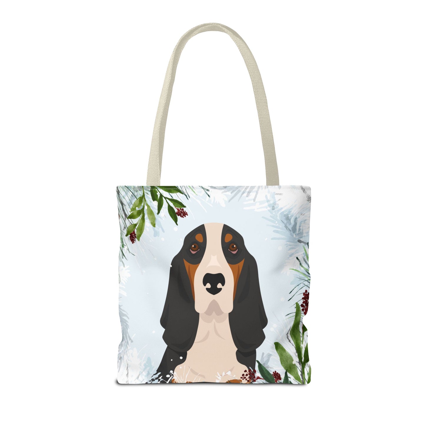 Basset Hound Dog Christmas Holiday Tote Bag 16x16