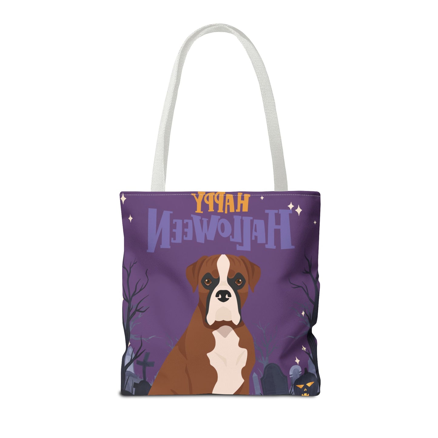 Boxer Dog Happy Halloween Tote Bag 16x16