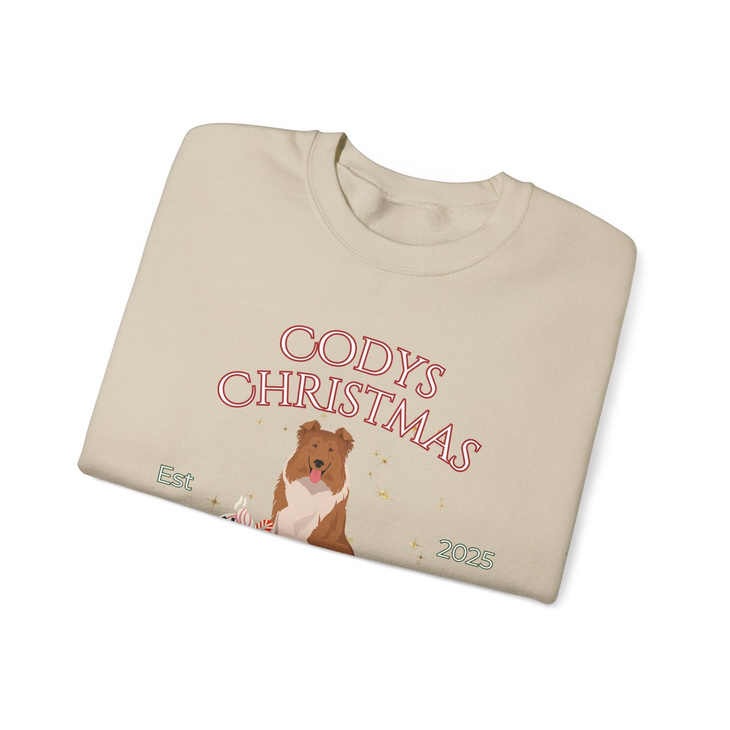 Collie Dog Christmas Social Club Unisex Heavy Blend Crewneck Sweatshirt Custom Name