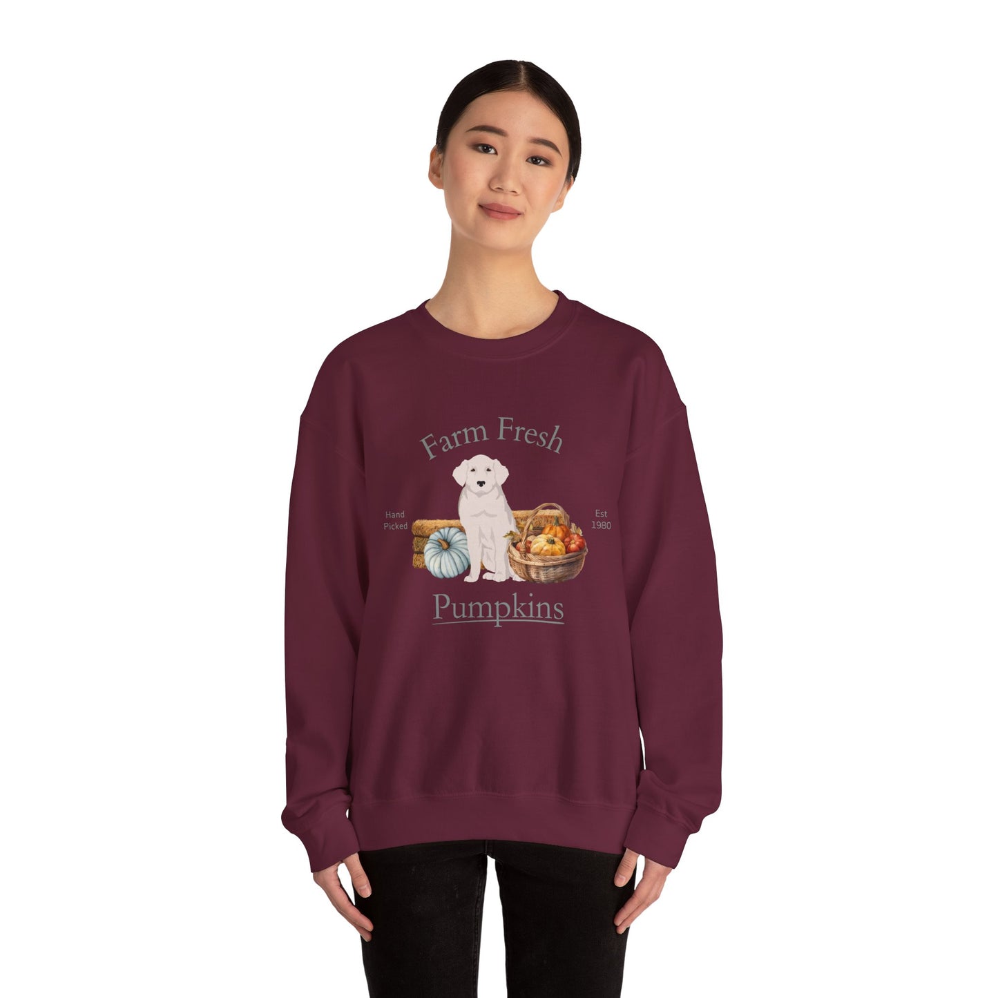 Kuvas Dog Fall Farm Fresh Unisex Heavy Blend Crewneck Sweatshirt