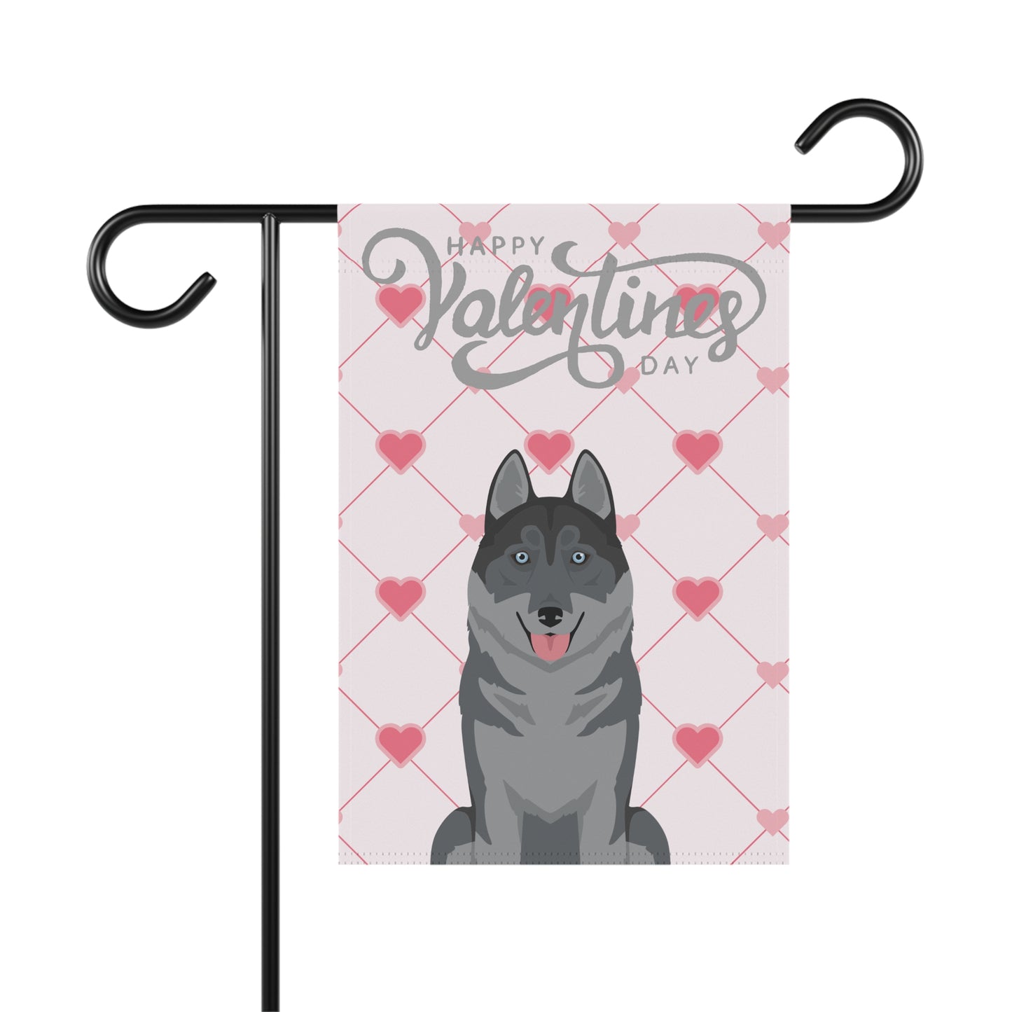 Siberian Husky Dog Valentines Day Garden Flag