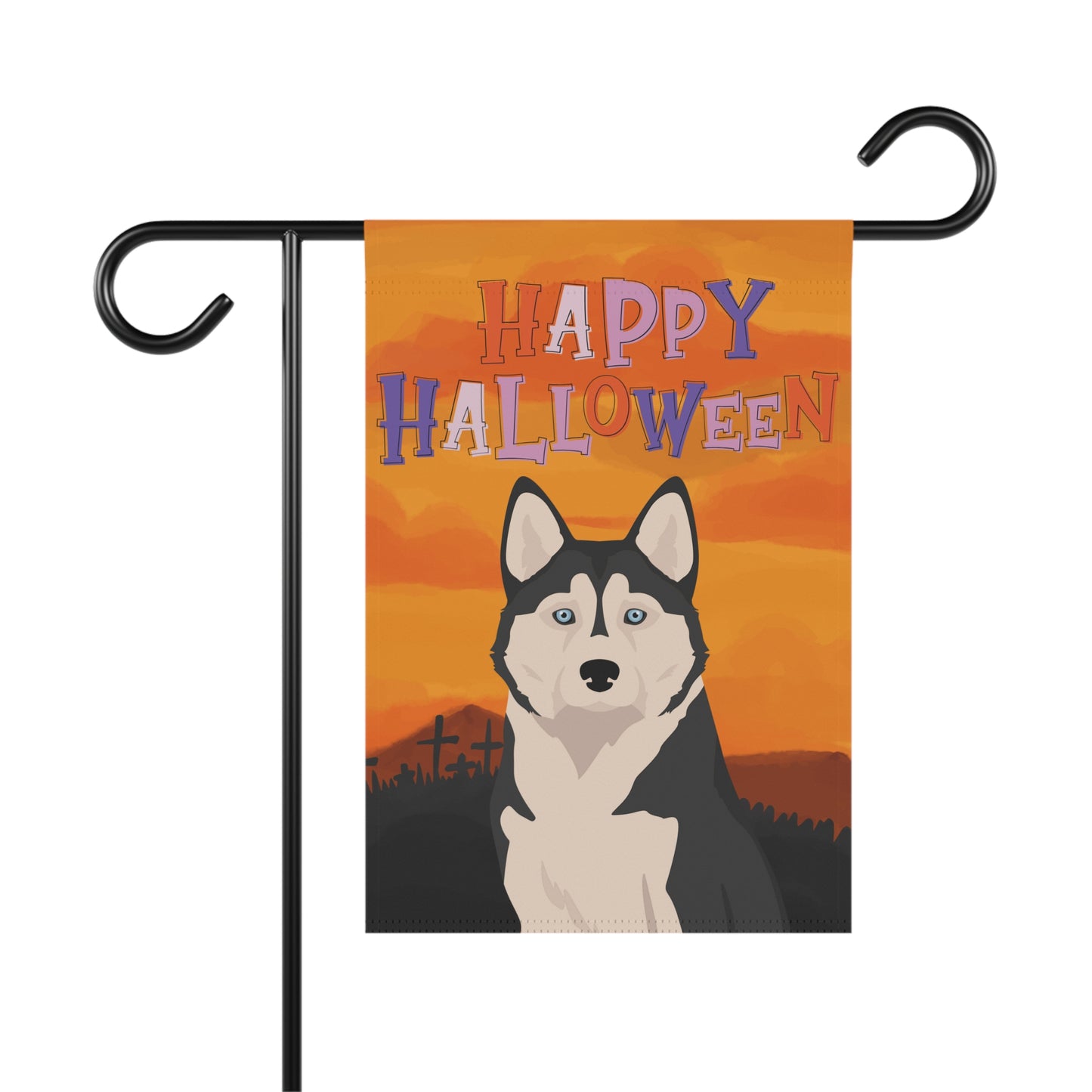 Alaskan Husky Dog Halloween Garden Flag