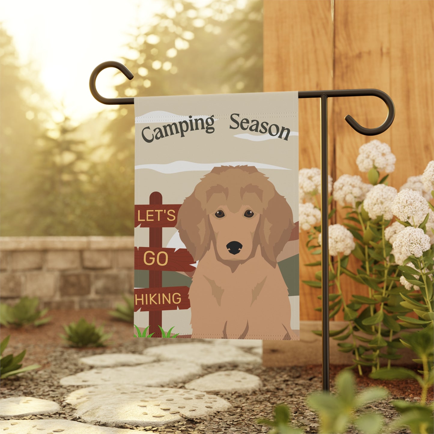 Poodle Dog Camping Garden Flag