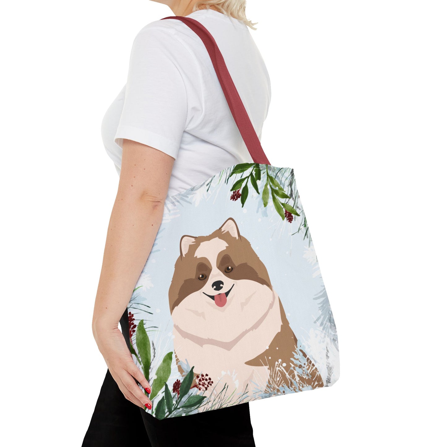Pomeranian Dog Christmas Holiday Tote Bag 16x16