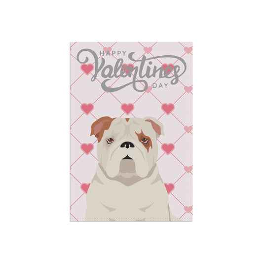 Bulldog Dog Valentines Day Garden Flag